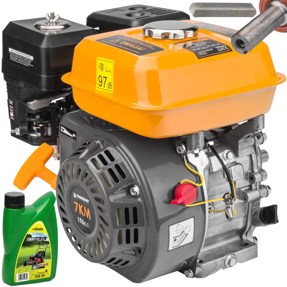 Двигун бензиновий GX160 7 л.с. вал 19 мм + мастило PM-SSP-719T