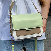 Женская сумка кросс-боди зеленая оливковая хаки