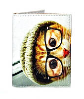 Обложка на ID паспорт Кот в очках