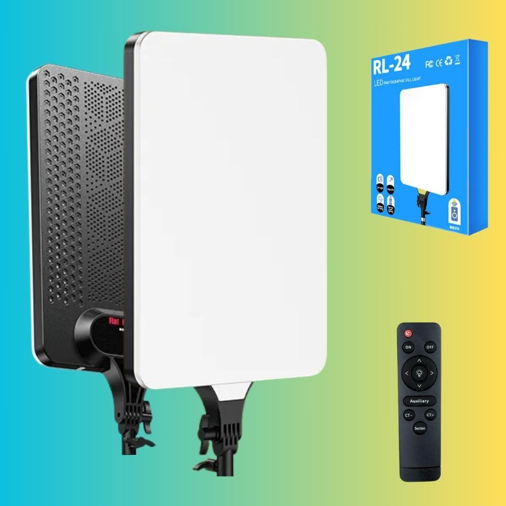 Прямокутна світлодіодна лампа з пультом RL-24 портативний LED відеосвітло 40х28cм для блогерів візажистів, фото 1