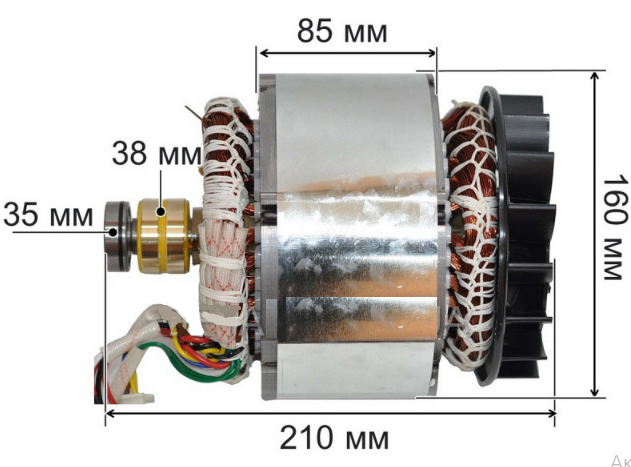 Двигун в зборі для генератора 168F 2 кВт на 380V