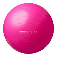 Мяч для фитнеса IronMaster 55 см с насосом розовый