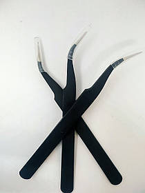 Пінцет радіотехнічний, ESD — 15, антимагнітний, антистатичний, кутовий, R'Deer