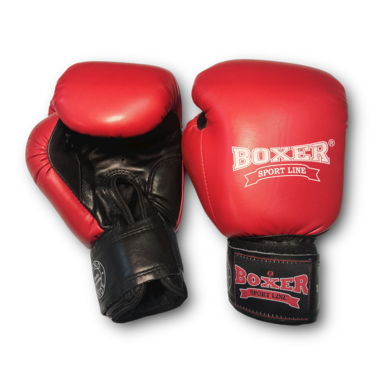 Боксерские перчатки BOXER 12 оz кожа Profi красные - фото 1 - id-p2015326319