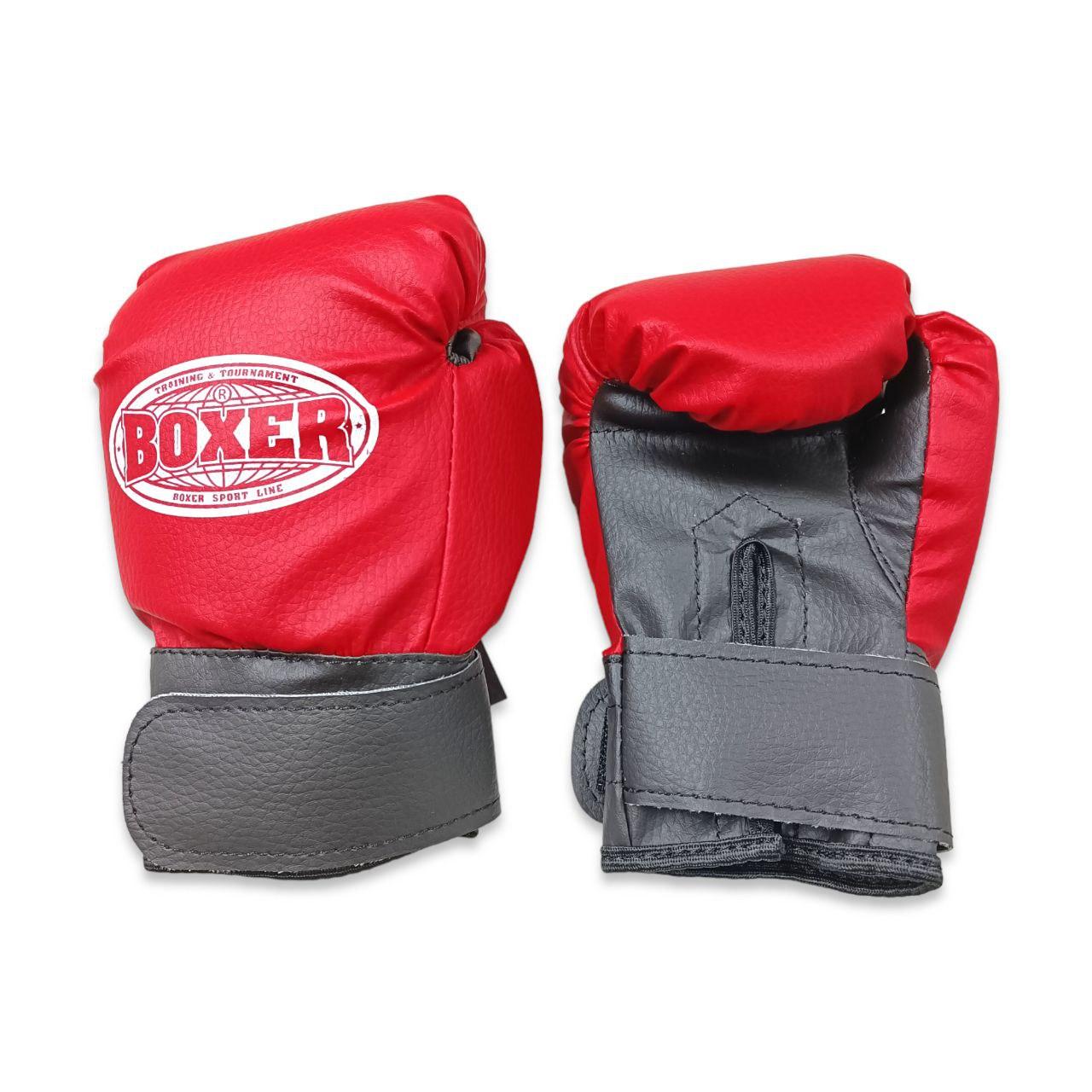 Боксерские перчатки BOXER 4 оz кожвинил красные - фото 1 - id-p2015326548
