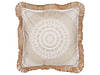 Набір з 2 подушок з бахромою 45 х 45 см, бежевий і білий, ГЕРАНЬ, фото 3