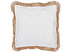 Подушка з бахромою 45 х 45 см. Бежево-біла ГЕРАНЬ, фото 3