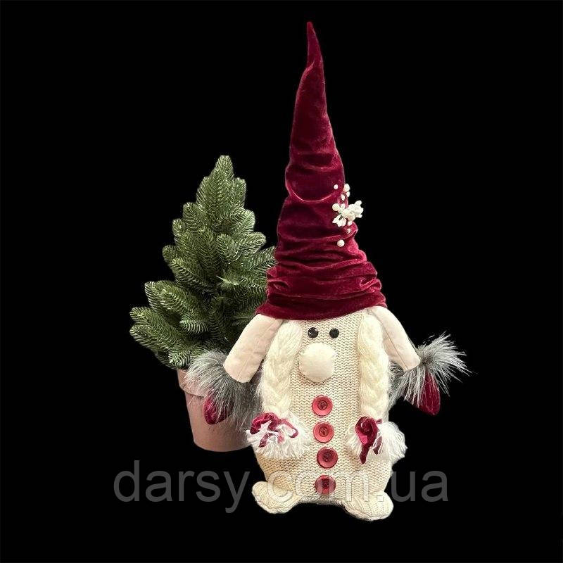 Новорічна фігура, гном ручна робота, висота 55 см, фото 1