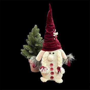 Новорічна фігура, гном ручна робота, висота 55 см