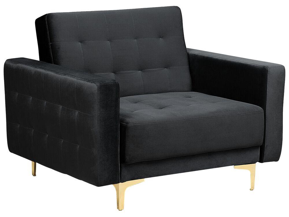 Оксамитове крісло Чорне ABERDEEN, фото 1