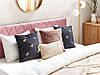 Набір з 2 вишитих оксамитових подушок з мотивом бджіл 45 х 45 см чорний ТАЛІНУМ, фото 2