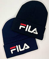 Зимняя шапка с вышивкой Fila (Фила), Шапка от производителя на зиму, Кутить теплую мужскую шапку Fila