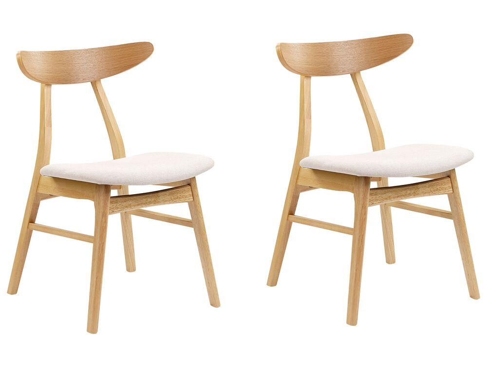 Набір з 2 обідніх стільців світлого дерева та світло-бежевого LYNN, фото 1