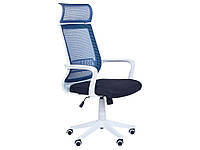 Поворотный офисный стул синий "лидер"