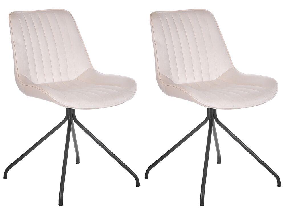 Набір з 2 обідніх стільців Velvet Beige NAVASOTA, фото 1