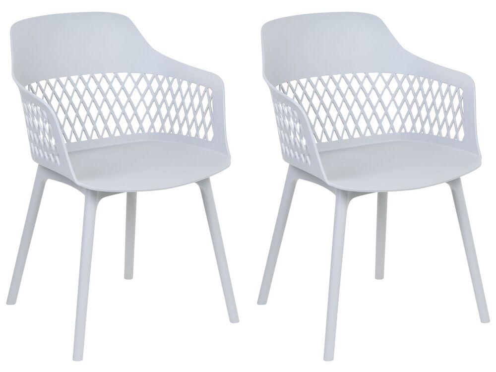 Набір з 2 обідніх стільців світло-сірий ALMIRA, фото 1