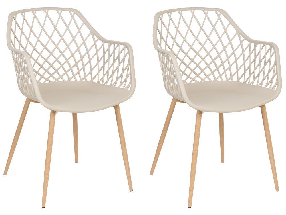 Набір з 2 обідніх стільців бежевий NASHUA, фото 1