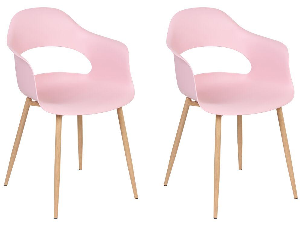Набір з 2 обідніх стільців рожевий UTICA, фото 1