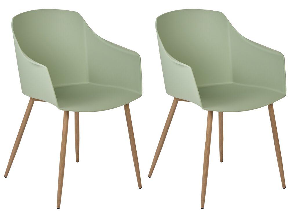 Набір з 2 обідніх стільців Light Green FONDA II, фото 1