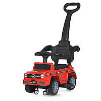 Каталка-толокар із батьківською ручкою Mercedes (музика, світло, на батарейці) Bambi M 5043L-3 Червоний