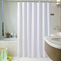 Тканевая шторка для ванной и душа белого цвета White Curtain 180x200 см