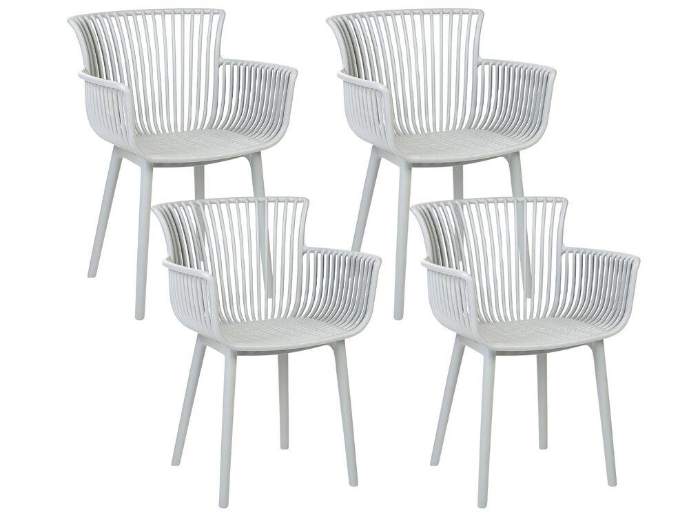Набір із 4 пластикових обідніх стільців світло-сірий PESARO, фото 1