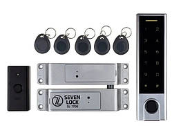 Бездротовий біометричний комплект контролю доступу SEVEN LOCK SL-7708F(замок,клавіат,кнопка,5ключів)