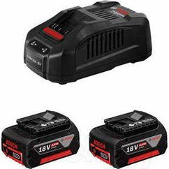 Акумуляторні батареї з ЗП Bosch, комплект 2 шт., GBA 18Вх4.0A*год + GAL 18V-40 (1.600.A01.9S0)