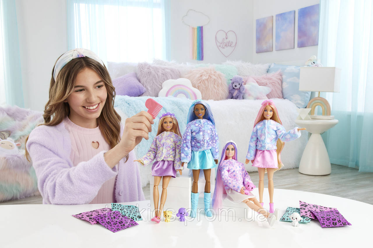 Барби Кукла сюрприз Ягненок Кьюти Ревил серии Мягкие и пушистые Barbie ...