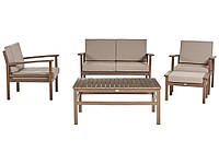 4 места, сертифицированные Acacia Wood Garden Lounge Set Dark Manila