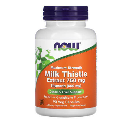 Екстракт розторопші NOW Foods Milk Thistle Extract 750 mg 90 caps, фото 1