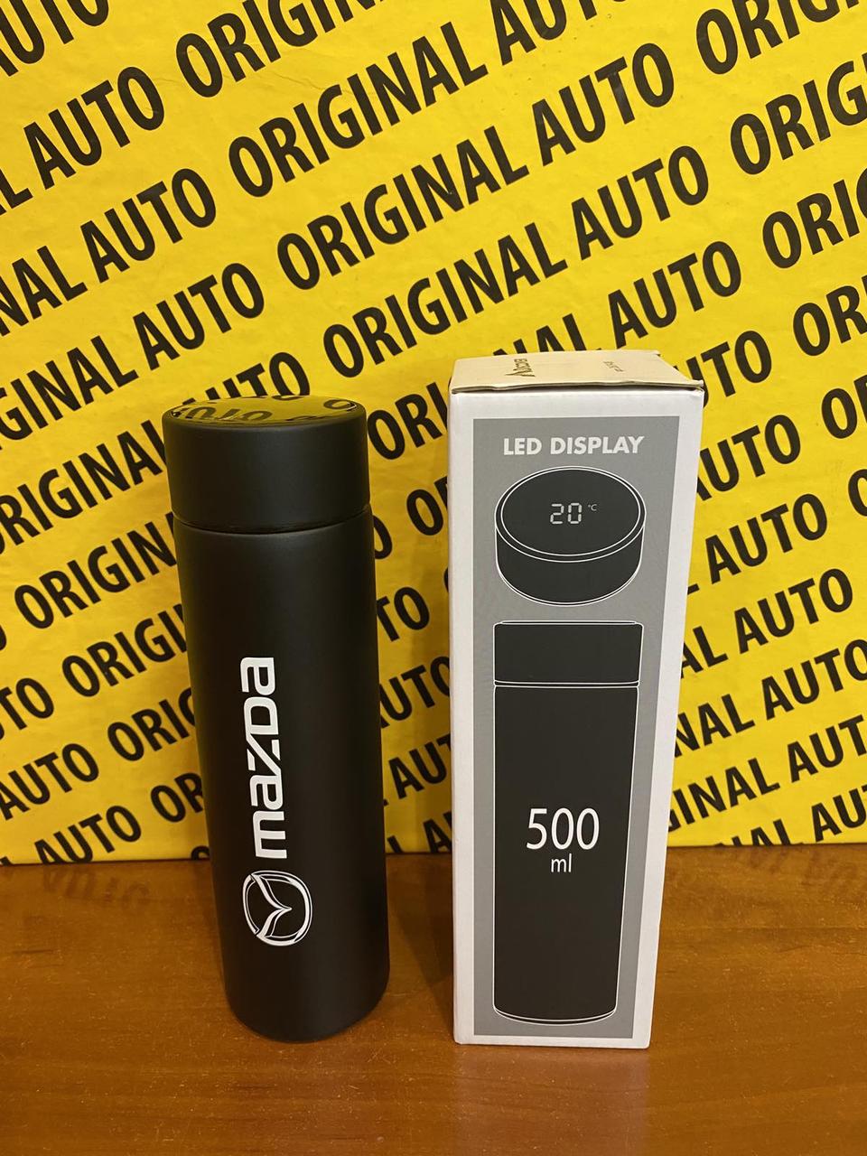 Термос на 500мл з індікат. темп. к-р чорний з лого «mazda» 7000AI0154TBK, фото 1