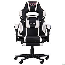 КРІСЛО VR RACER DEXTER VECTOR ЧОРНИЙ-БІЛИЙ, фото 3