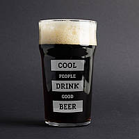 Бокал для пива "Cool people drink good beer", англійська, Крафтова коробка aiw962