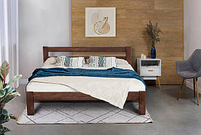 Ліжко двоспальне з масиву сосни АГАТ, Мікс меблі, колір горіх, фото 1