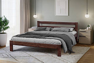 Ліжко двоспальне з масиву сосни АГАТ, Мікс меблі, колір горіх, фото 2