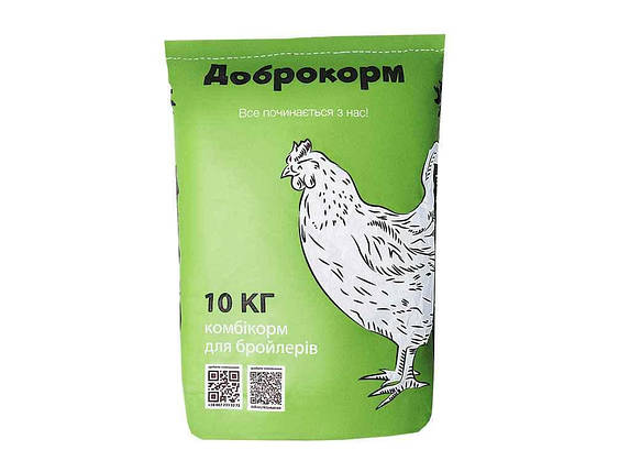 Комбікорм для бройлерів (від 30 днів)/гр. Відгодівля БК-3 10кг ТМ ДОБРОКОРМ FG, фото 1