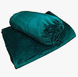 Набір плед і чохол плюшевий, багаторазовий для кушетки, колір: смарагдовий для масажу, фото 2