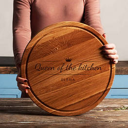 Дошка для нарізки "Queen of the kitchen" персоналізована, 30 см, англійська
