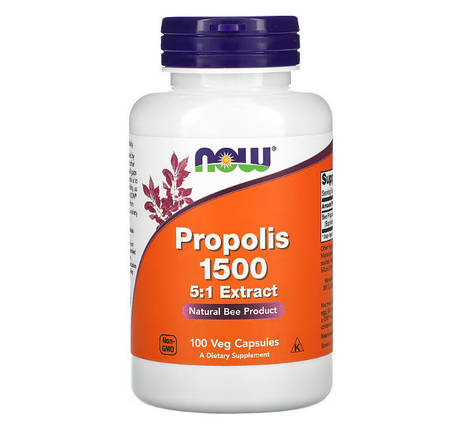 NOW Foods Propolis 1500 100 Veg Caps, фото 1