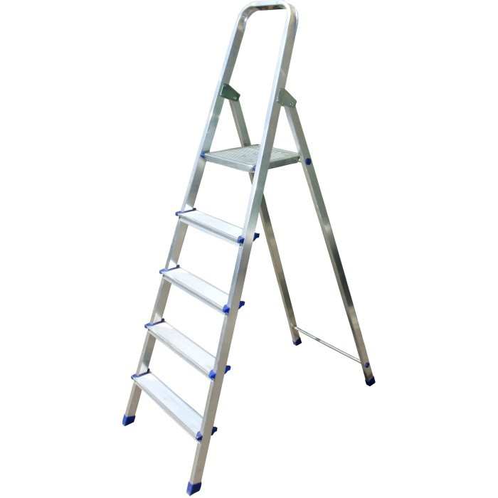 Алюминиевая лестница-стремянка Бегемот Профи (5 ступеней) BF - фото 1 - id-p2015366390
