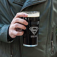 Келих для пива "Супермен" персоналізований, Крафтова коробка, фото 4