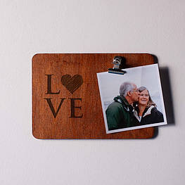 Дошка для фото з затискачем "LOVE", Коричневий, англійська