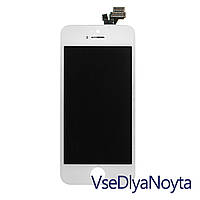 Дисплей для смартфона (телефона) Apple iPhone 5, white (в сборе с тачскрином)(с рамкой)(CHINA ORIGINAL)