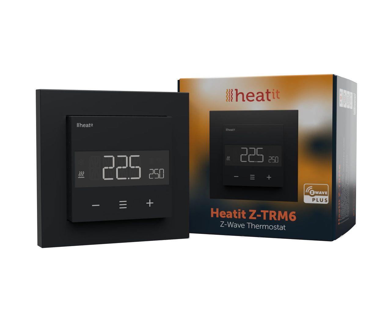 Термостат теплої підлоги з лічильником електроенергії Heatit Z-TRM6, чорний