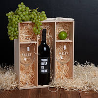 Набір для вина "Счастливые моменты" в ящику іменний, російська, фото 2