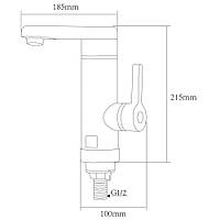 Кран-водонагреватель проточный HZ 3.0кВт 0.4-5бар для кухни гусак прямой на гайке (W) AQUATICA HZ-6B243W BF