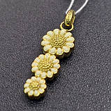 Підвіска Ромашка зі срібла з позолотою 3.41 гр, фото 2