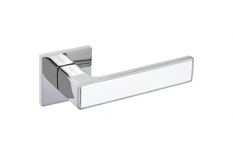 Ручки дверные Gavroche NIKEL Z CP/W - хром/біла емаль, фото 1