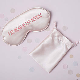 Маска для сну "Eat read sleep repeat", Рожевий, Pink, англійська Beige